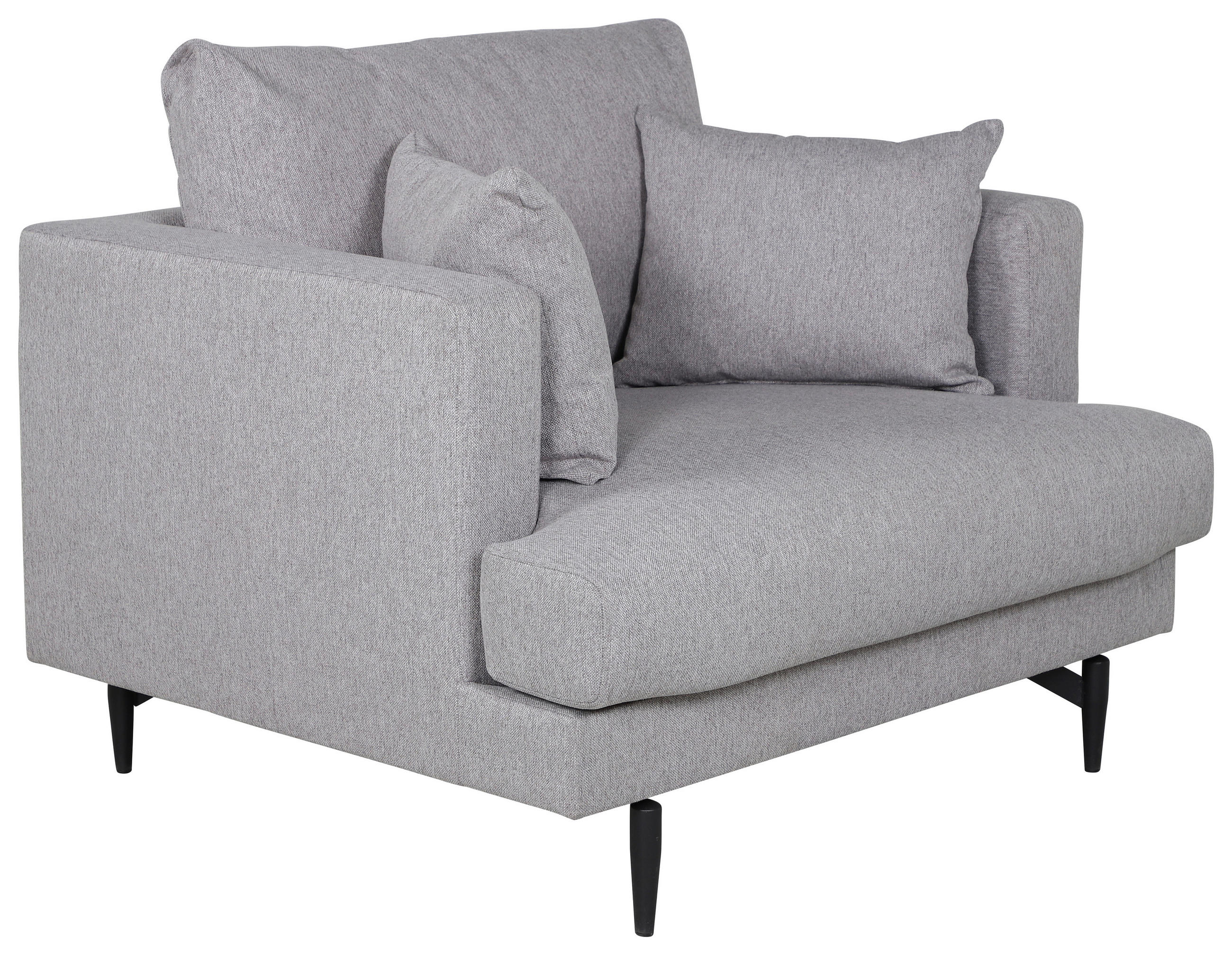 SESSEL in Flachgewebe Grau  - Schwarz/Grau, Design, Textil/Metall (104/82/92cm) - Livetastic