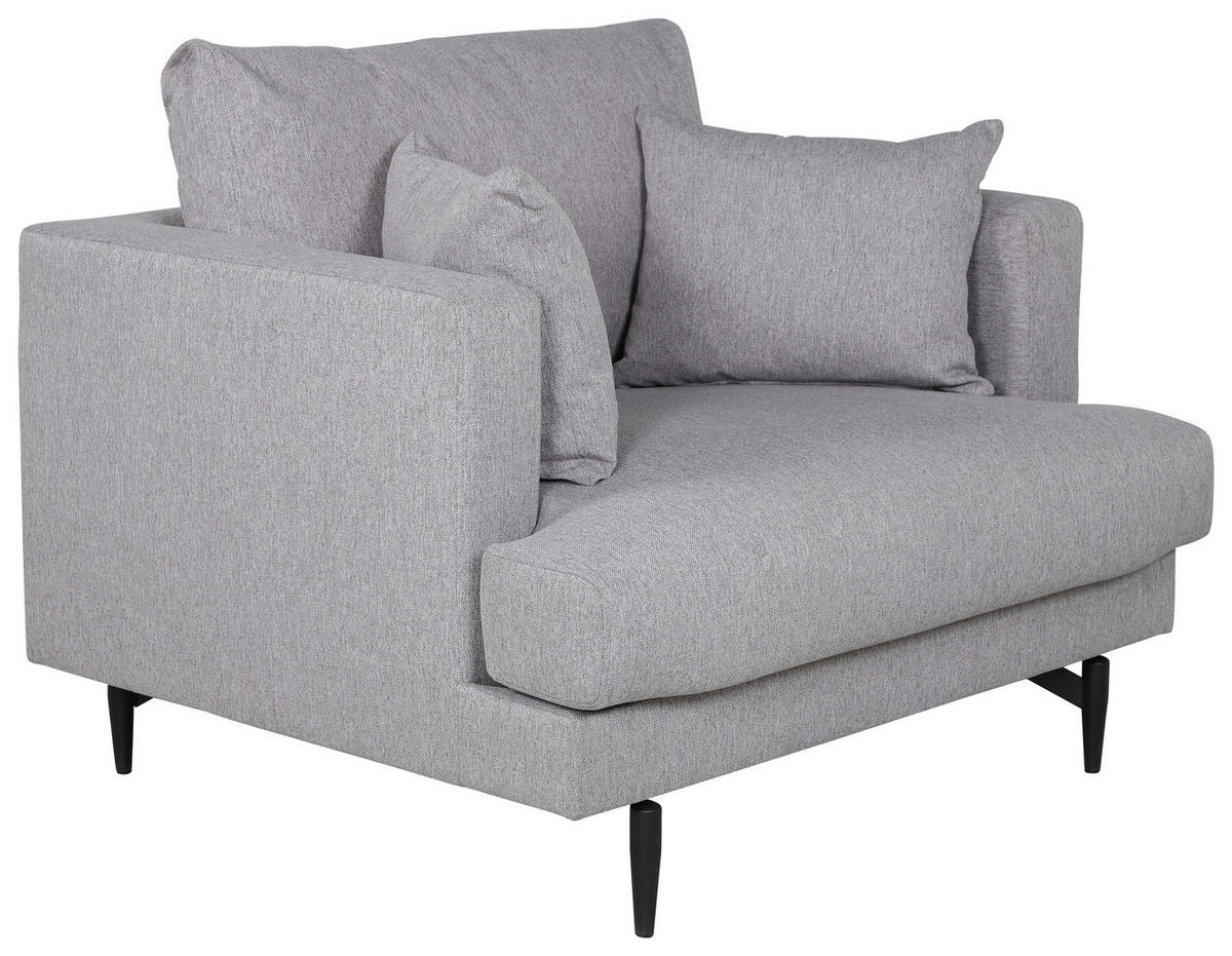 SESSEL in Flachgewebe Grau  - Schwarz/Grau, Design, Textil/Metall (104/82/92cm) - Livetastic