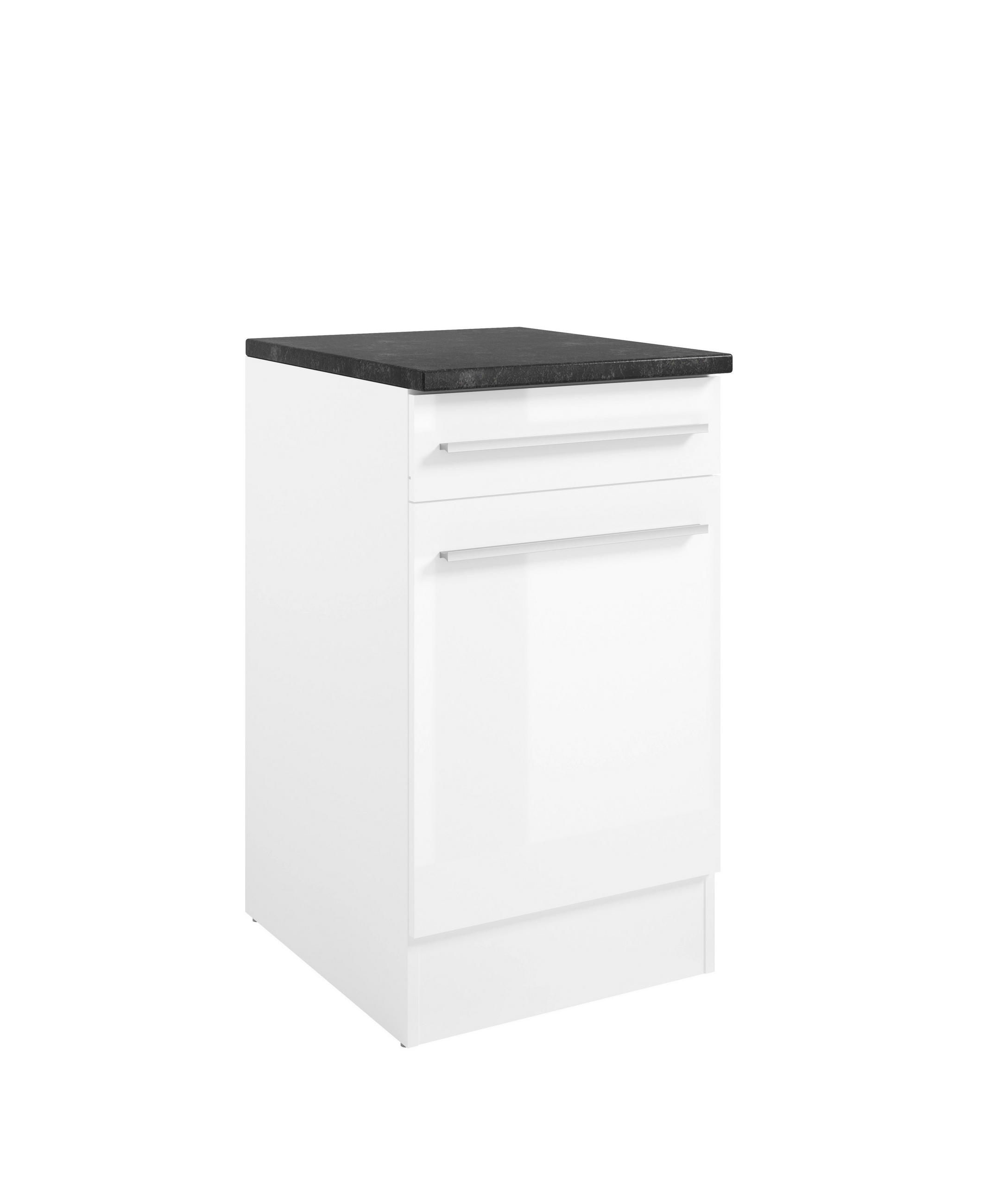SCHUBKASTENUNTERSCHRANK 50/90/60 cm  in Weiß, Weiß Hochglanz  - Weiß Hochglanz/Anthrazit, Basics, Holzwerkstoff/Kunststoff (50/90/60cm) - P & B