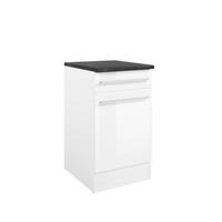 SCHUBKASTENUNTERSCHRANK 50/90/60 cm  in Weiß, Weiß Hochglanz  - Weiß Hochglanz/Anthrazit, Basics, Holzwerkstoff/Kunststoff (50/90/60cm) - P & B