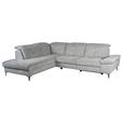 ECKSOFA Grau Webstoff  - Schwarz/Grau, KONVENTIONELL, Textil/Metall (225/288cm) - Carryhome