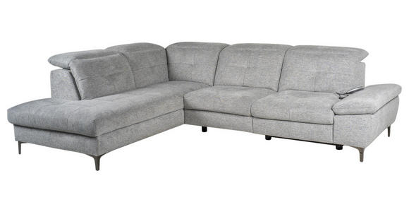 ECKSOFA Grau Webstoff  - Schwarz/Grau, KONVENTIONELL, Textil/Metall (225/288cm) - Carryhome