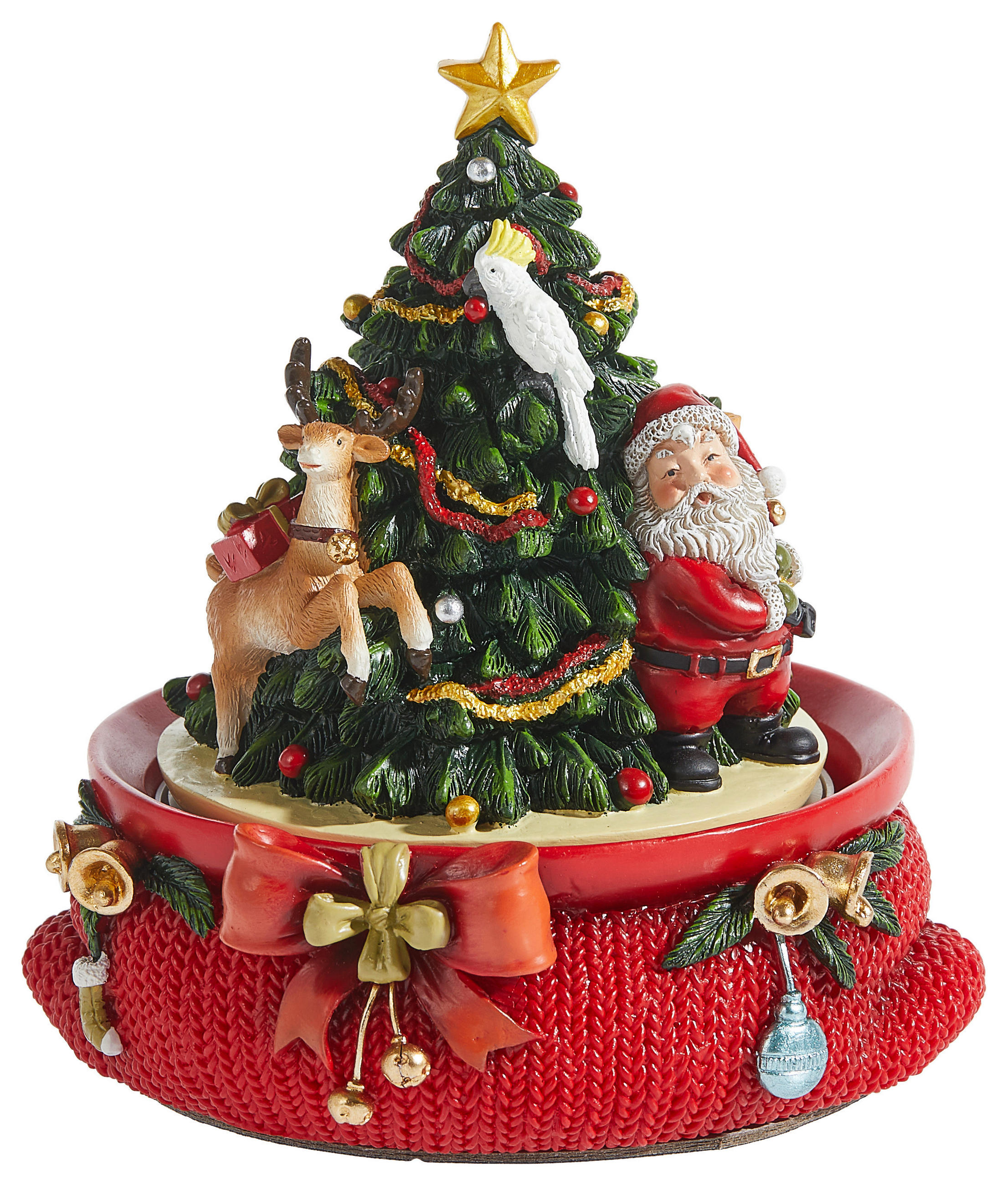 DEKOSPIELUHR  - Rot/Grün, Basics, Kunststoff (12,5/12/14,5cm) - X-Mas