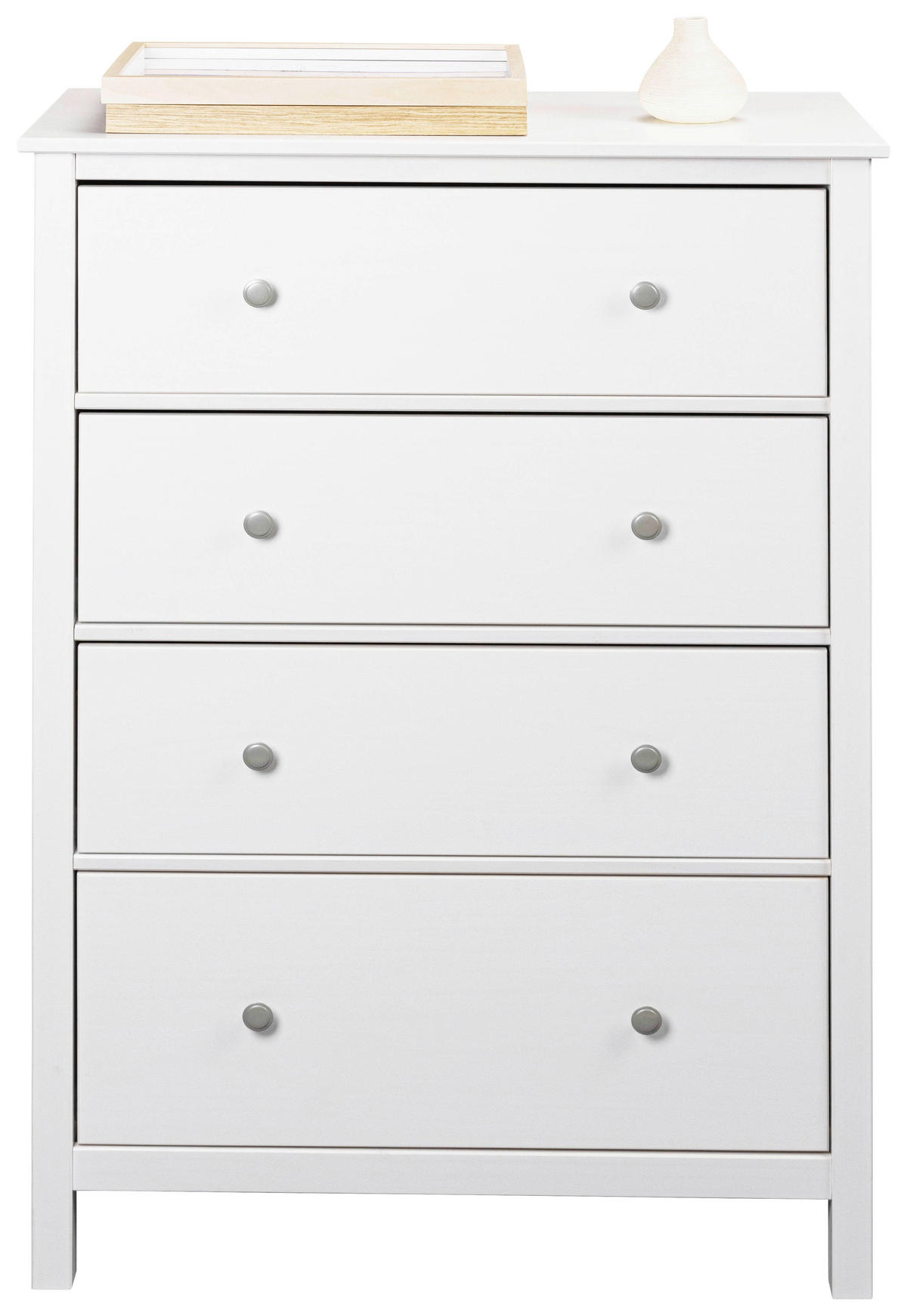 KOMODA, bela  - siva/bela, Design, kovina/les (82/120/39,5cm) - Livetastic