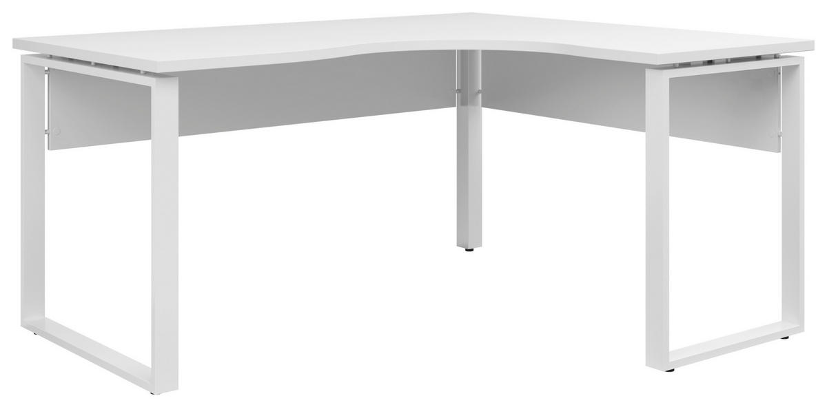 ECKSCHREIBTISCH 160/140/77,8 cm  in Weiß  - Weiß, KONVENTIONELL, Holzwerkstoff/Metall (160/140/77,8cm) - Voleo