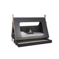 HUSSÄNG 90/200 cm  - mörkgrå/naturfärgad, Design, trämaterial/trä (90/200cm) - Livetastic