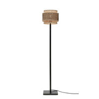 STEHLEUCHTE 25/130 cm    - Schwarz/Naturfarben, Trend, Holz (25/130cm) - Good & Mojo