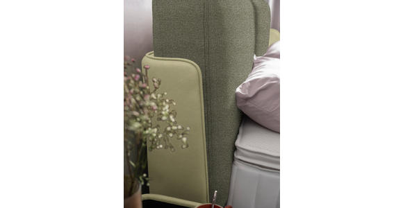 BOXSPRINGBETT 180/200 cm  in Hellgrün, Greige  - Greige/Schwarz, Design, Textil/Metall (180/200cm) - Johann Jakob