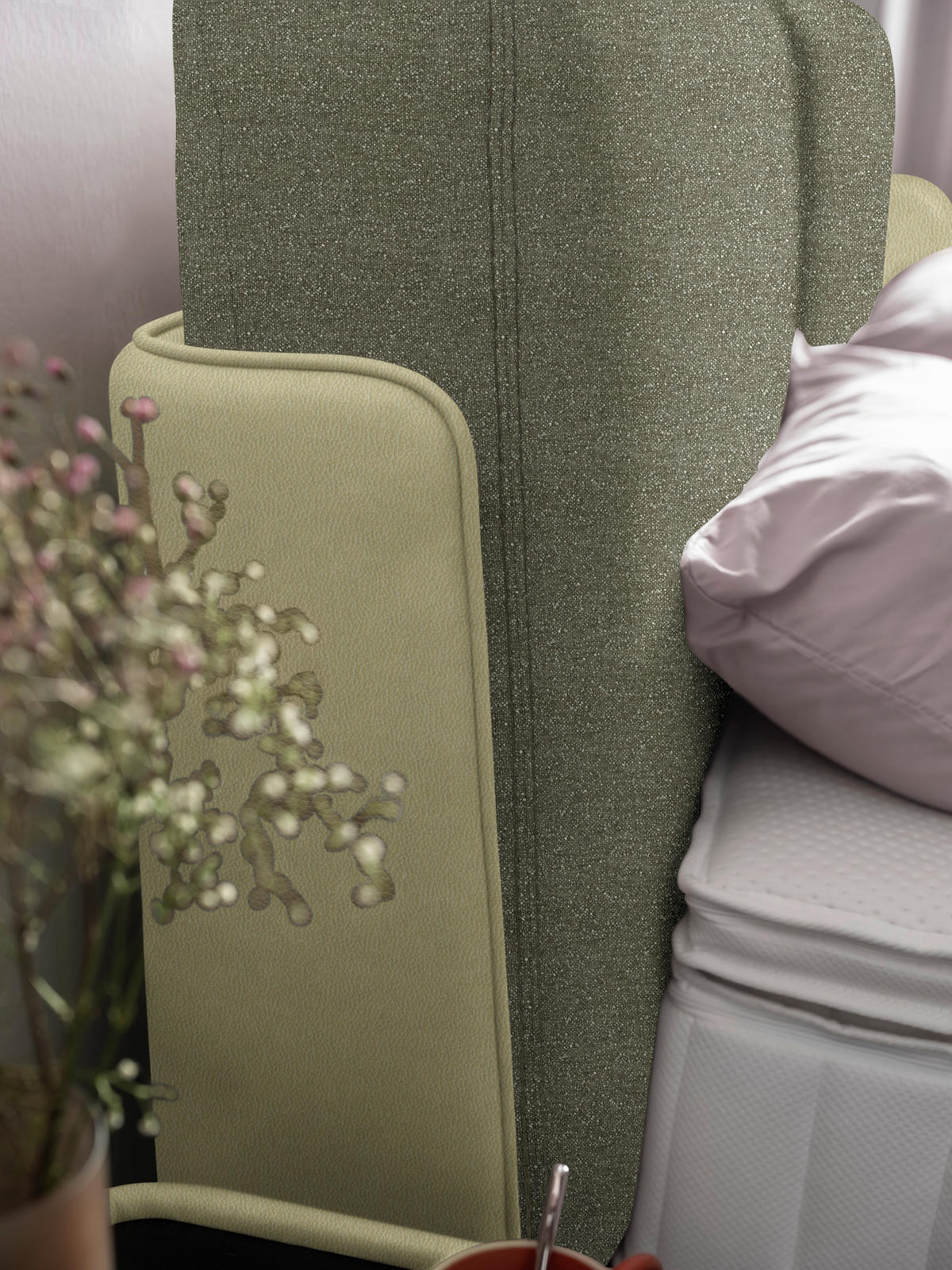 BOXSPRINGBETT 160/200 cm  in Hellgrün, Greige  - Greige/Schwarz, Design, Textil/Metall (160/200cm) - Johann Jakob