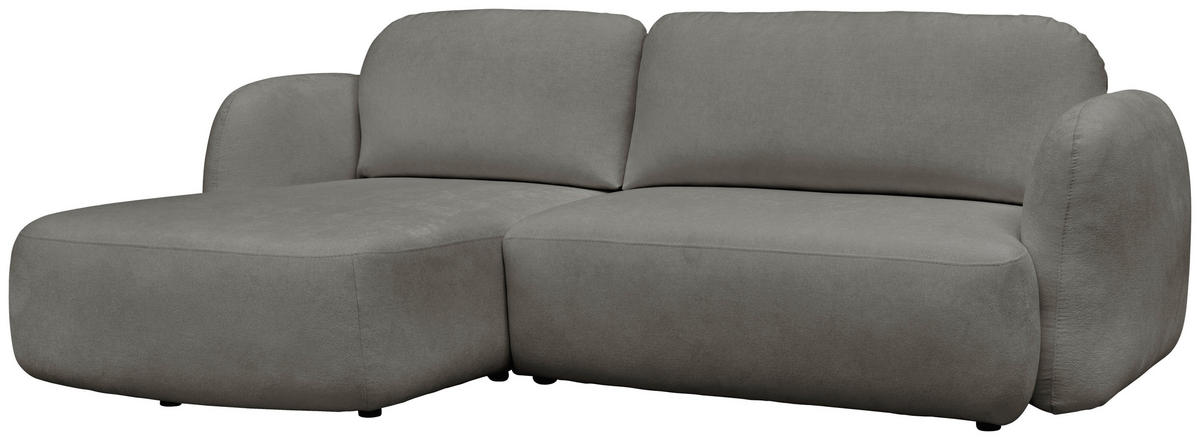 ECKSOFA VELU Grau Chenille  - Schwarz/Grau, Design, Textil (175/270cm) - MID.YOU