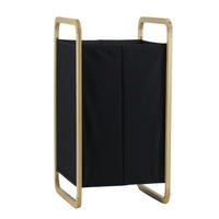 COȘ DE RUFE TIP LIGHEAN - culoare natur/negru, Design, lemn/textil (40/70/36cm) - Ambia Home