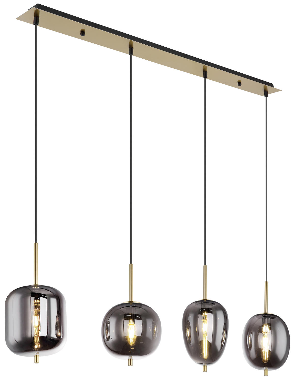 HÄNGLAMPA Blacky I 110/18,5/120 cm  - mässingsfärgad, Design, metall/glas (110/18,5/120cm) - Globo