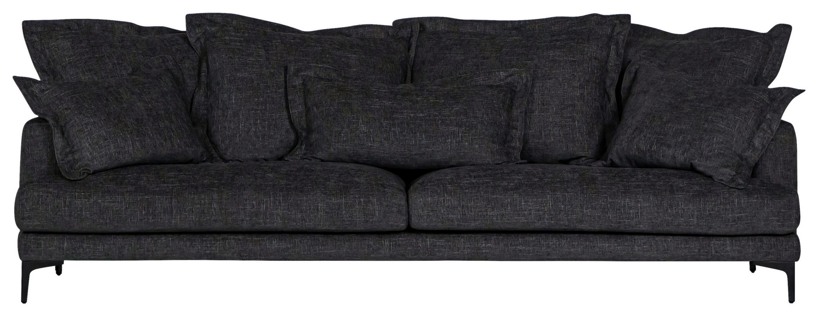 3-SITS SOFFA i mörkgrå  - mörkgrå/svart, Klassisk, metall/trä (250/92/98cm) - Novel