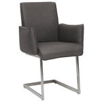 ARMLEHNSTUHL  in Stahl Mikrofaser  - Edelstahlfarben/Anthrazit, Design, Holzwerkstoff/Textil (63/91/60cm) - Dieter Knoll
