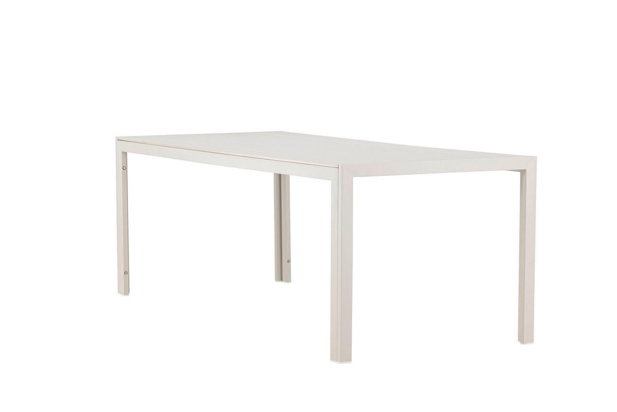 GARTENTISCH Metall, Kunststoff Beige rechteckig  - Beige, MODERN, Kunststoff/Metall (205/90/74cm) - Gardenson