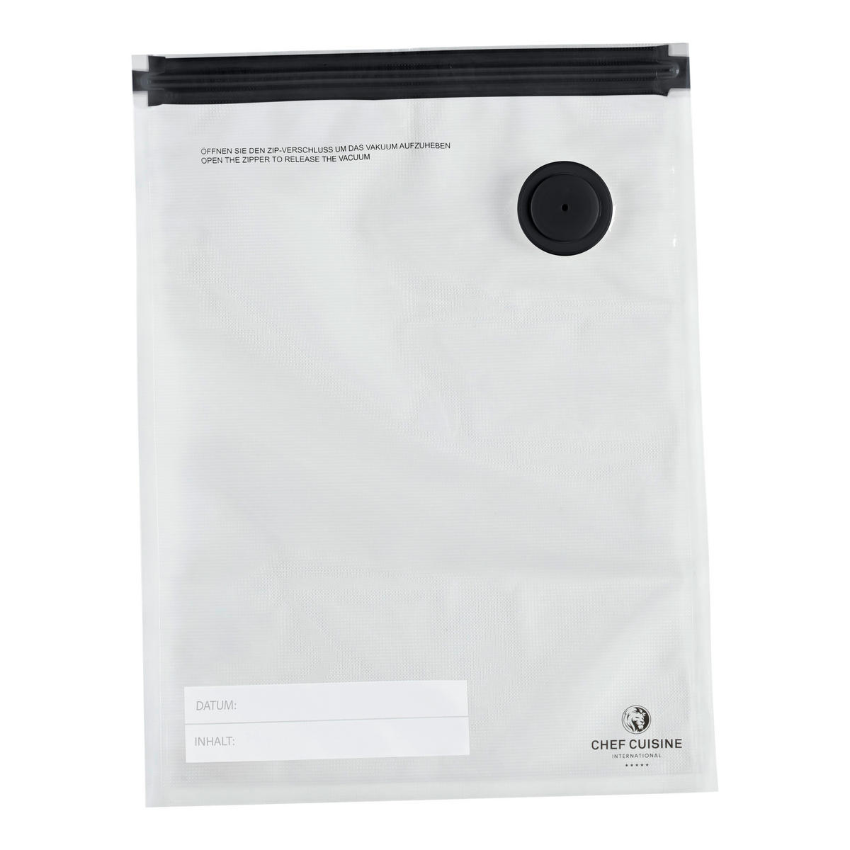 VAKUUM-LEBENSMITTELBEUTEL - Transparent/Schwarz, KONVENTIONELL, Kunststoff (1,25/4/8,5l) - CHEF CUISINE