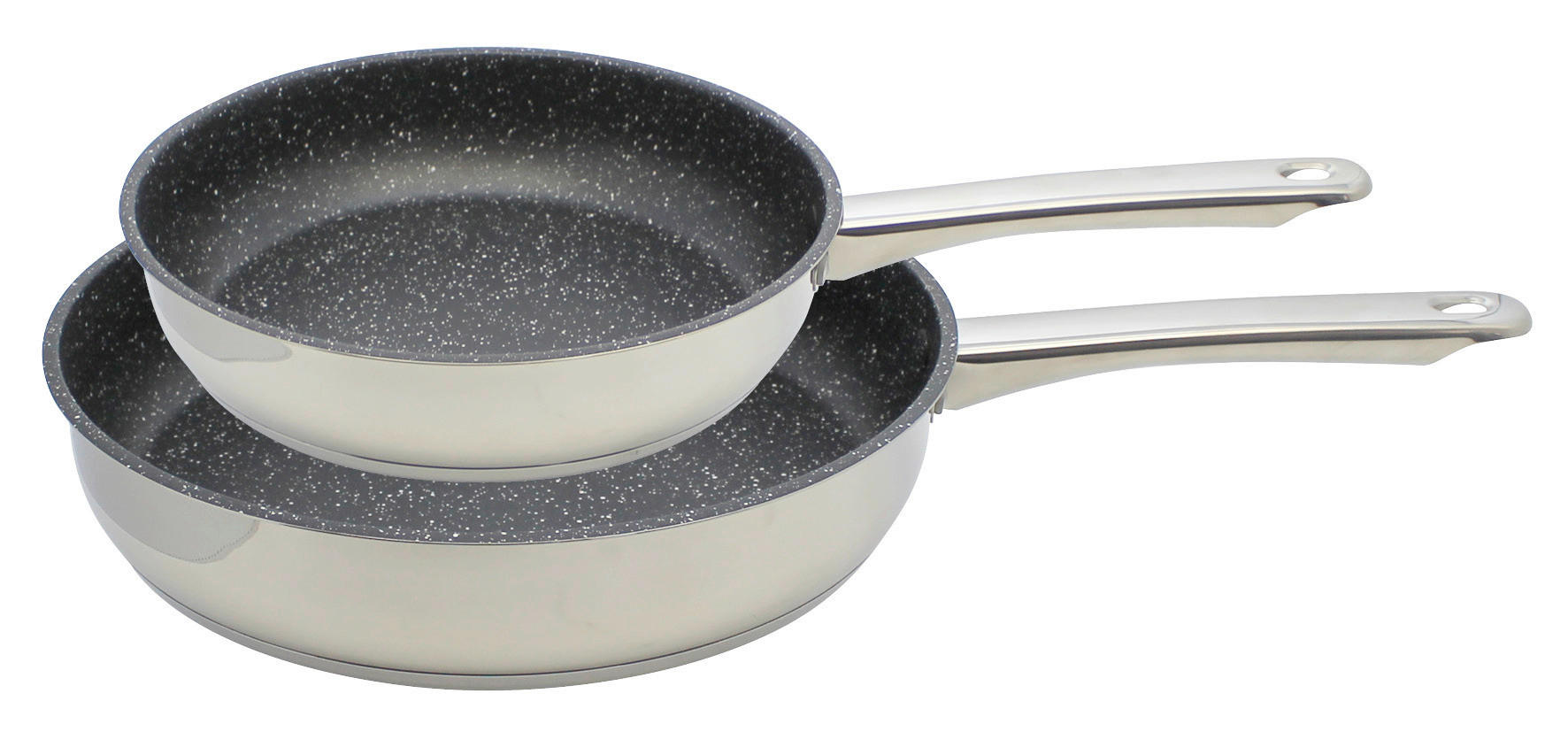 SADA PÁNVÍ, 2dílné,  24+28 cm  - barvy nerez oceli, Basics, kov (24+28cm) - ELO