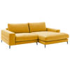 ECKSOFA in Velours Currygelb  - Currygelb/Schwarz, Design, Textil/Metall (253/177cm) - Dieter Knoll
