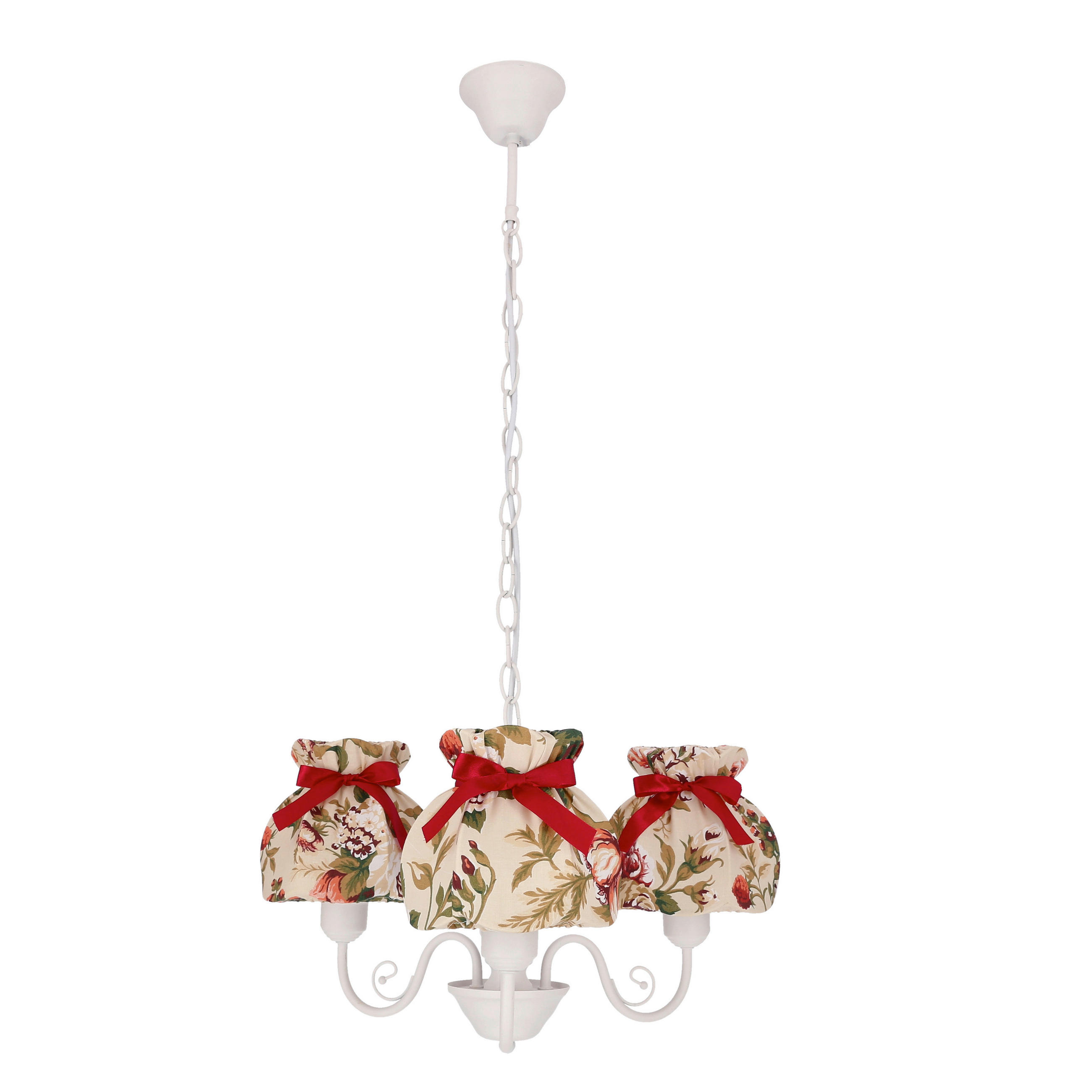PENDELLEUCHTE Rozano 53/53/82 cm  - Multicolor/Weiß, KONVENTIONELL, Textil/Metall (53/53/82cm)