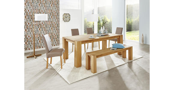 STUHL Lederlook Taupe - Taupe/Naturfarben, LIFESTYLE, Holz/Textil (42/95/57cm) - Carryhome