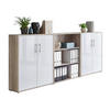AKTENSCHRANK Sonoma Eiche, Weiß Hochglanz  - Weiß Hochglanz/Sonoma Eiche, MODERN, Holzwerkstoff (253,2/113,6/33cm) - MID.YOU