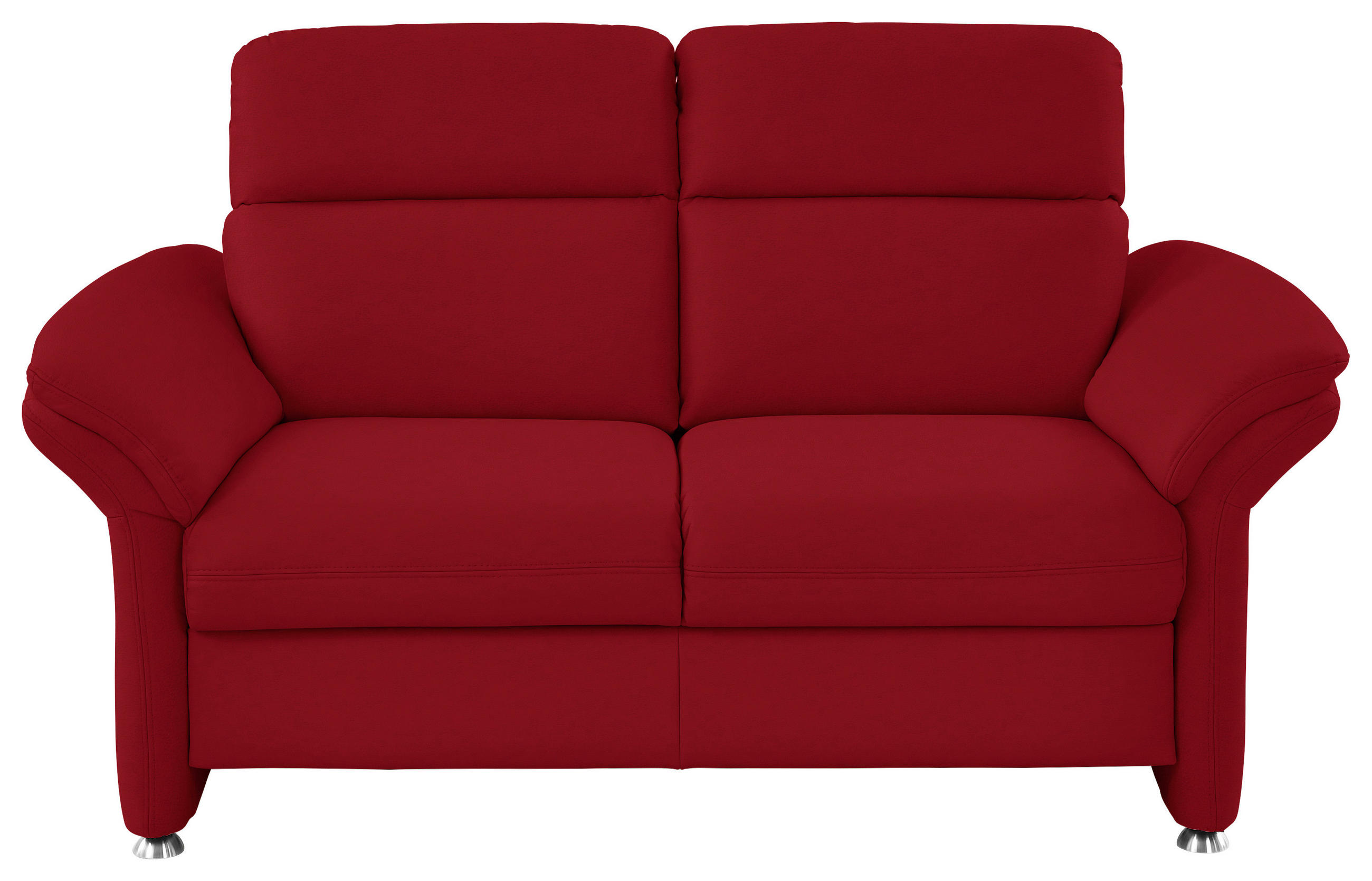 2-SITZER-SOFA Echtleder Rot  - Rot/Alufarben, Konventionell, Leder/Metall (170/96/92cm) - Beldomo Premium