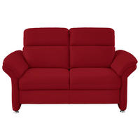 2-SITZER-SOFA in Echtleder Rot  - Rot/Alufarben, Konventionell, Leder/Metall (170/96/92cm) - Beldomo Premium
