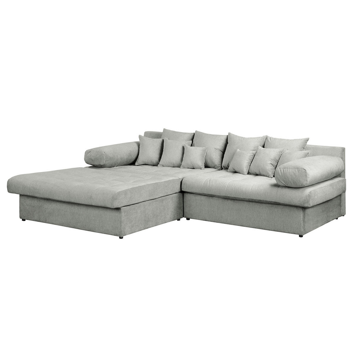 ECKSOFA Naomi Grau Mikrofaser Rückenkissen  - Schwarz/Grau, Design, Kunststoff/Textil (243/284cm) - P & B
