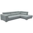 ECKSOFA  in Mikrofaser Platinfarben  301/207 cm  - Platinfarben/Chromfarben, Design, Textil/Metall (301/207cm) - Xora