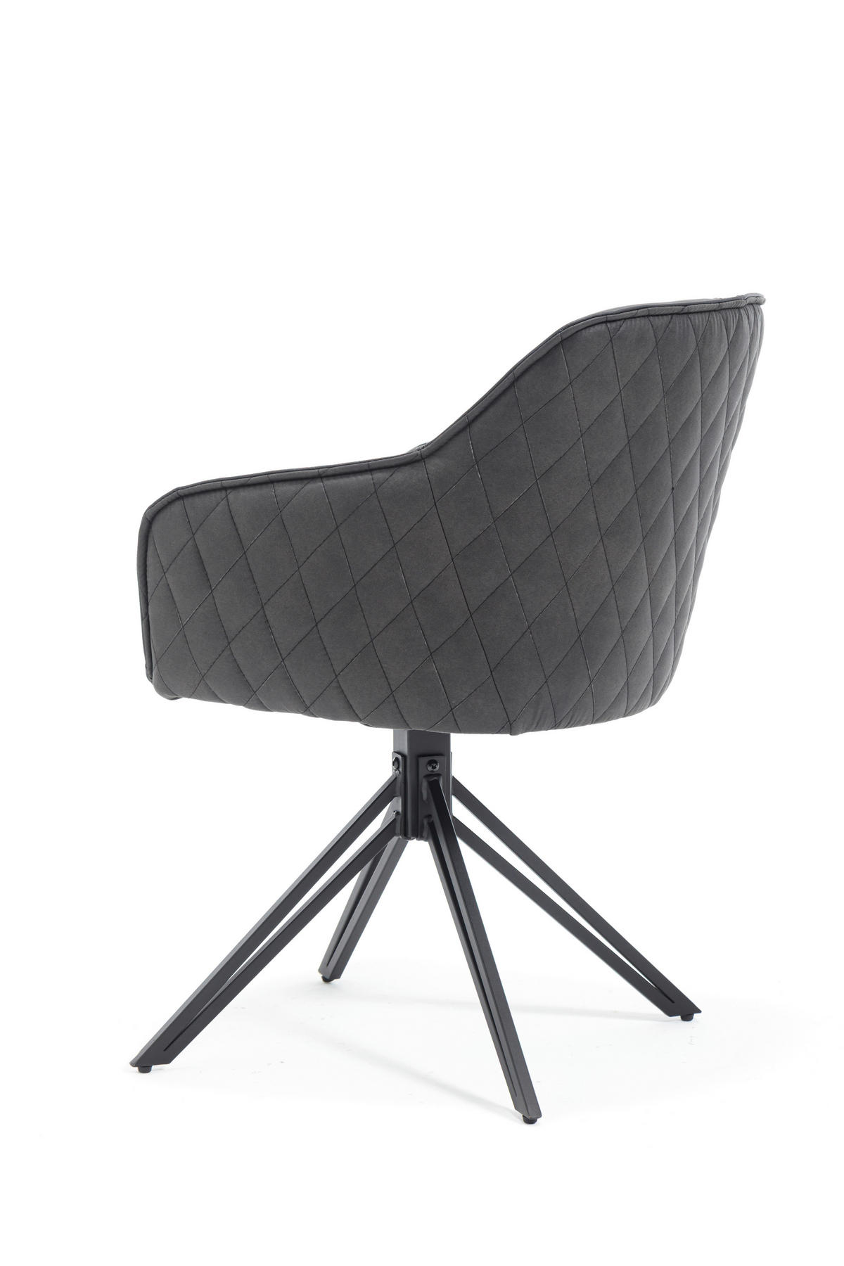 ARMLEHNSTUHL  Sitzfläche 180° drehbar, automatische Rückholfunktion Mikrofaser Echtleder  - Schwarz, MODERN, Leder/Textil (59/82/62cm) - MID.YOU