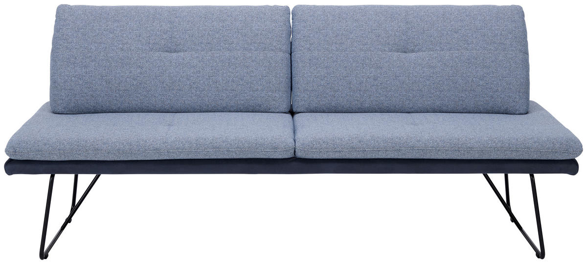 SITZBANK in Metall, Textil Anthrazit, Blau, Schwarz  - Blau/Anthrazit, Design, Textil/Metall (208/91/72cm) - Dieter Knoll