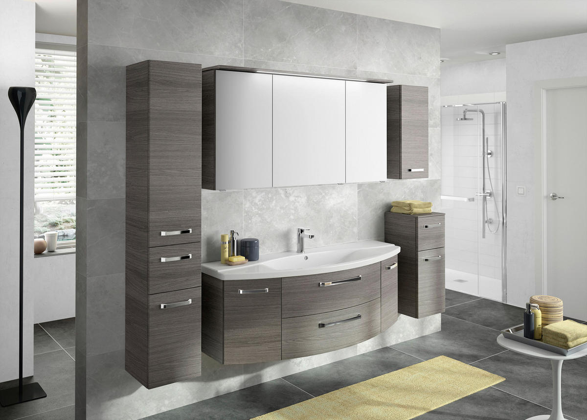 HOCHSCHRANK 30/168/33 cm  - Chromfarben/Graphitfarben, MODERN, Glas/Holzwerkstoff (30/168/33cm) - Sadena