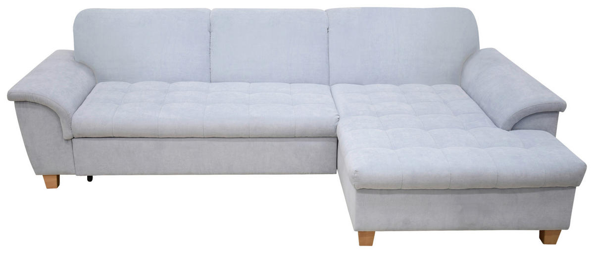 ECKSOFA Pastellblau Mikrofaser  - Pastellblau/Eichefarben, KONVENTIONELL, Holz/Textil (279/170cm) - MID.YOU