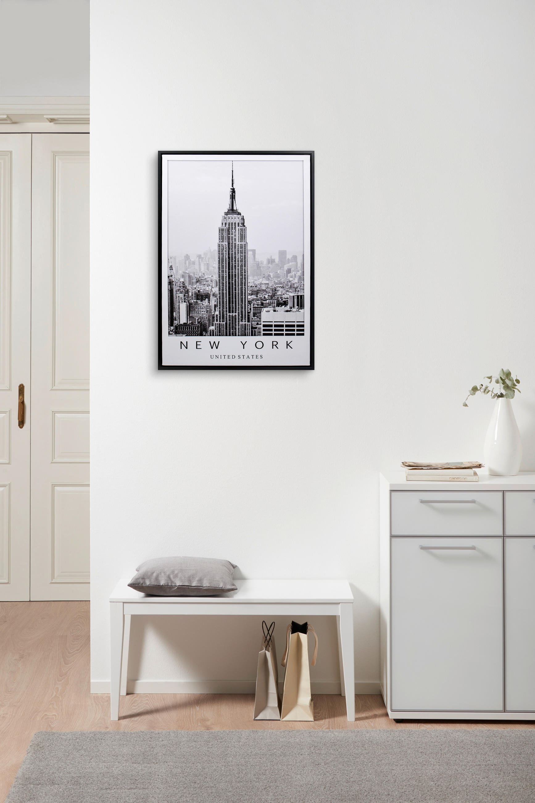 KUNSTDRUCK Städte 50/70 cm  - Schwarz/Weiß, Basics, Holzwerkstoff/Kunststoff (50/70cm) - Monee