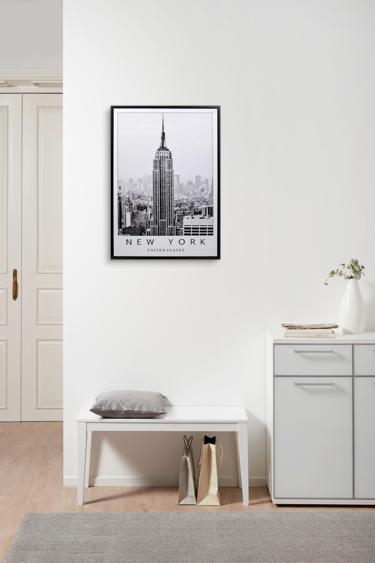 KUNSTDRUCK Städte 50/70 cm  - Schwarz/Weiß, Basics, Holzwerkstoff/Kunststoff (50/70cm) - Monee