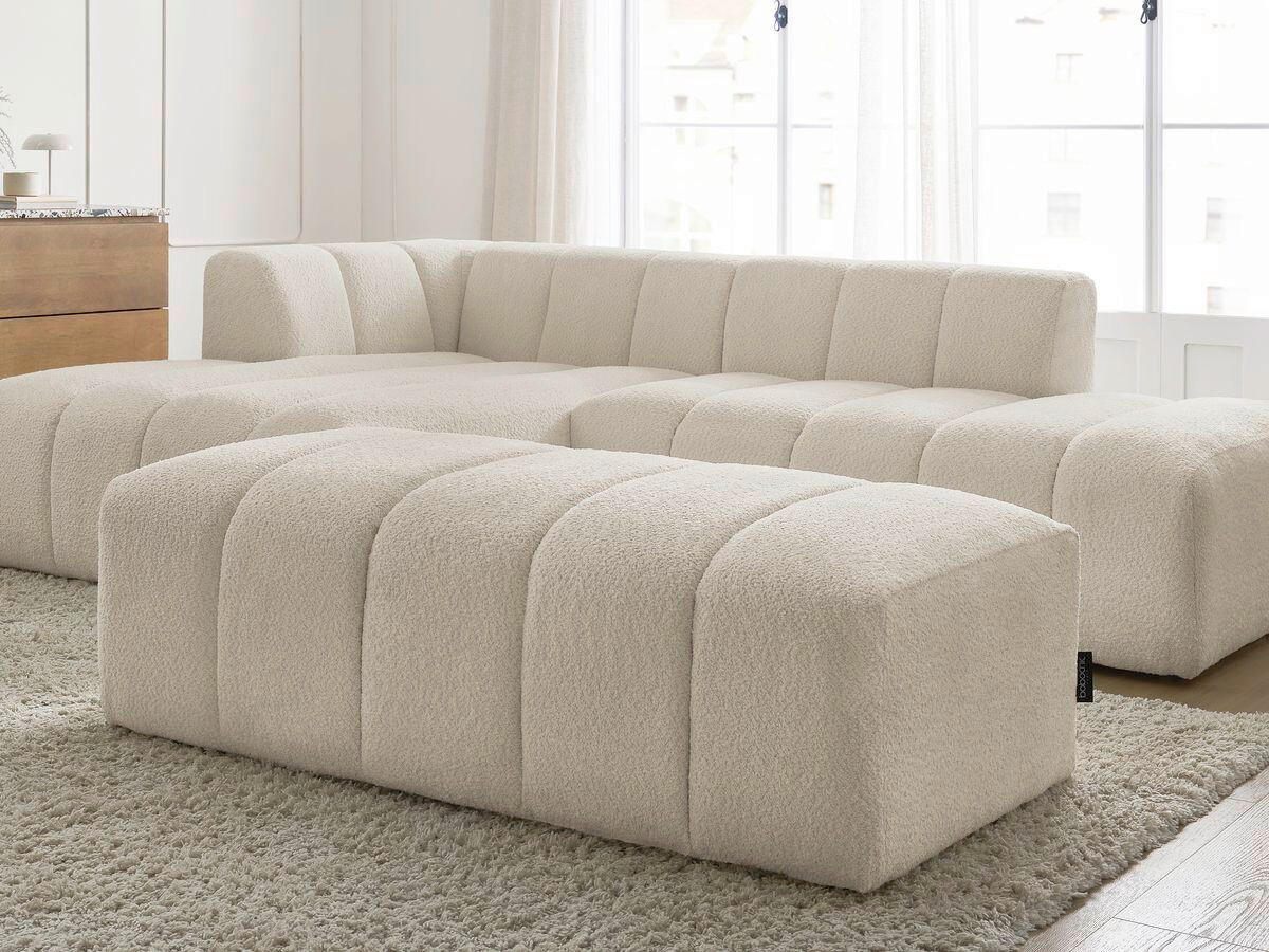 ECKSOFA  ANNECY Beige Bouclé  - Beige/Schwarz, MODERN, Kunststoff/Textil (170/262cm)