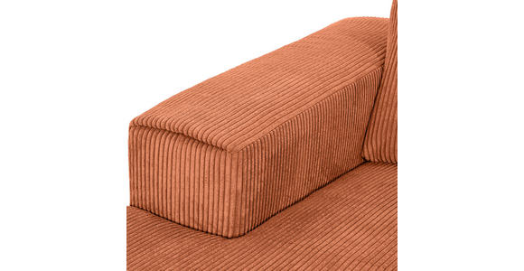ECKSOFA  in Cord Rostfarben  170/285 cm  - Rostfarben/Schwarz, KONVENTIONELL, Textil/Metall (170/285cm) - Carryhome