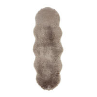 KUNSTFELL 60/180 cm Sarah Double Taupe  - Taupe, Basics, Kunststoff/Fell (60/180cm) - Novel
