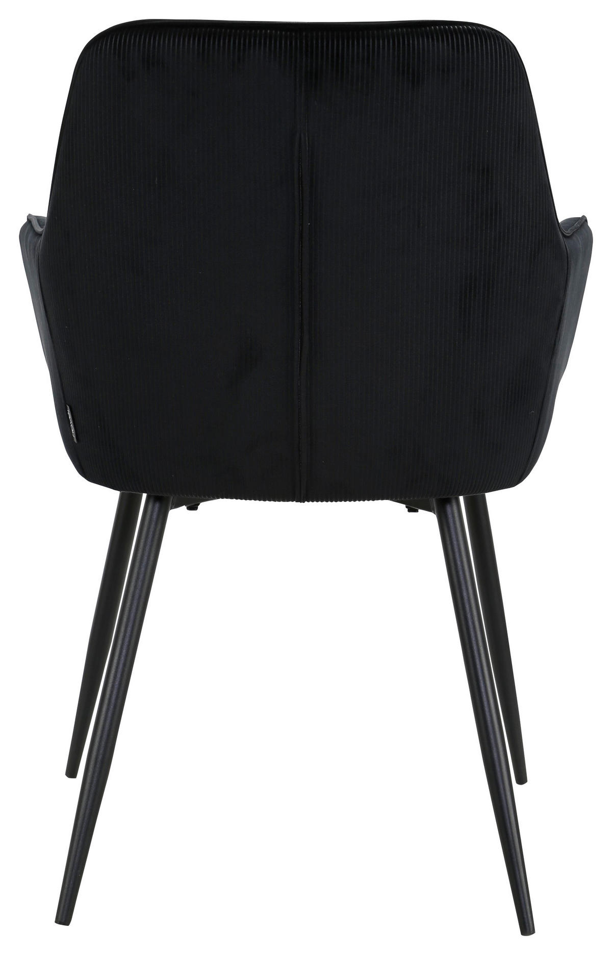 ARMLEHNSTUHL-SET 2 Stück  in Eisen Cord  - Schwarz, Design, Textil/Metall (57/85/60cm) - Novel