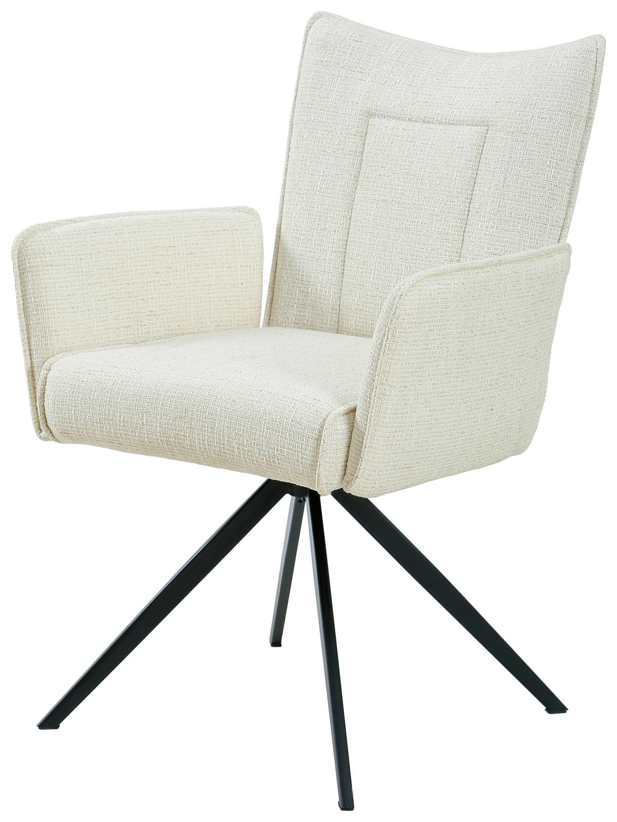 ARMLEHNSTUHL Eisen Webstoff  - Beige/Schwarz, Design, Textil/Metall (60/89/66cm) - Carryhome
