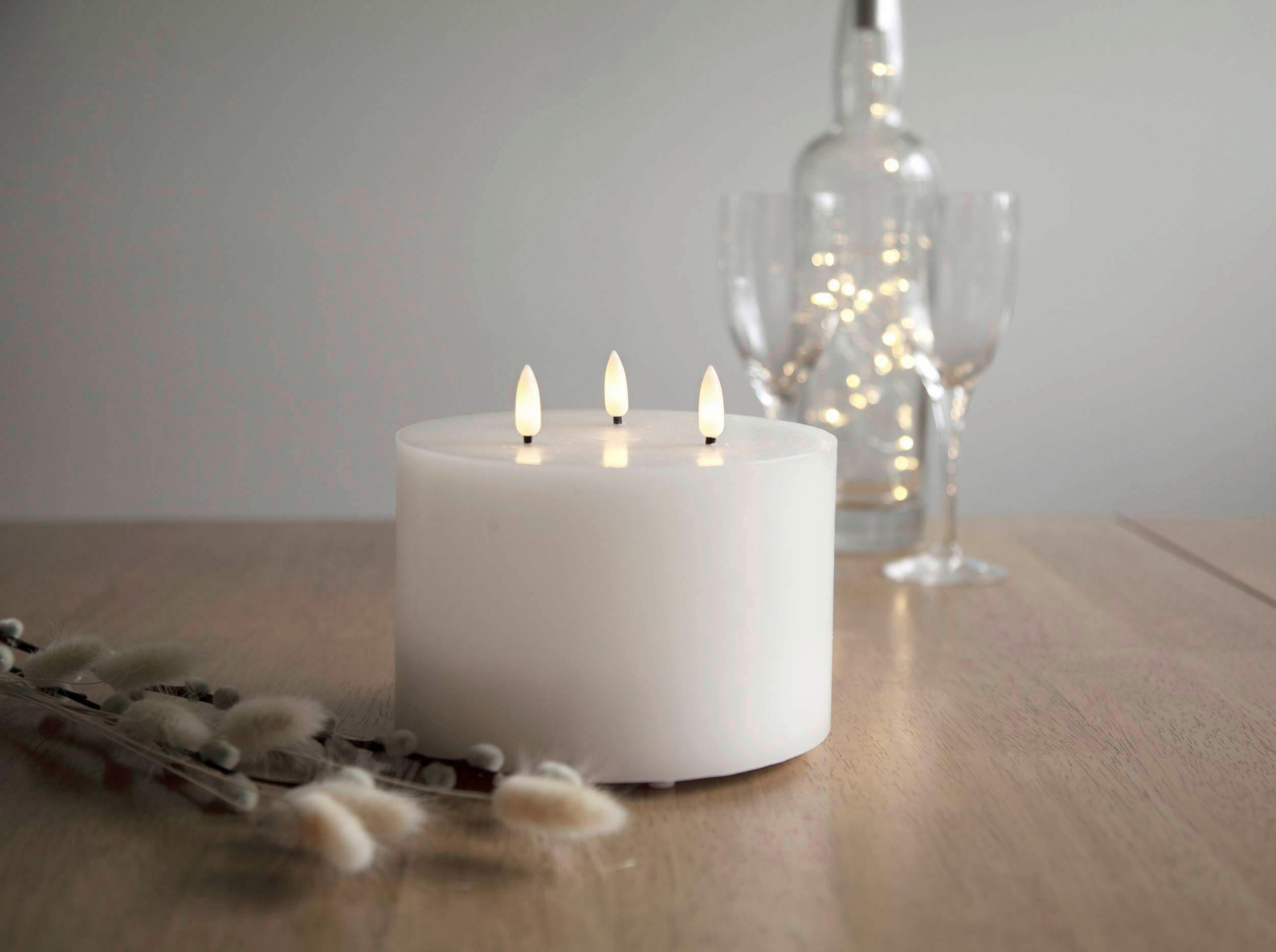 LED-KERZE  - Weiß, Basics, Naturmaterialien/Kunststoff (15/13cm) - Eglo