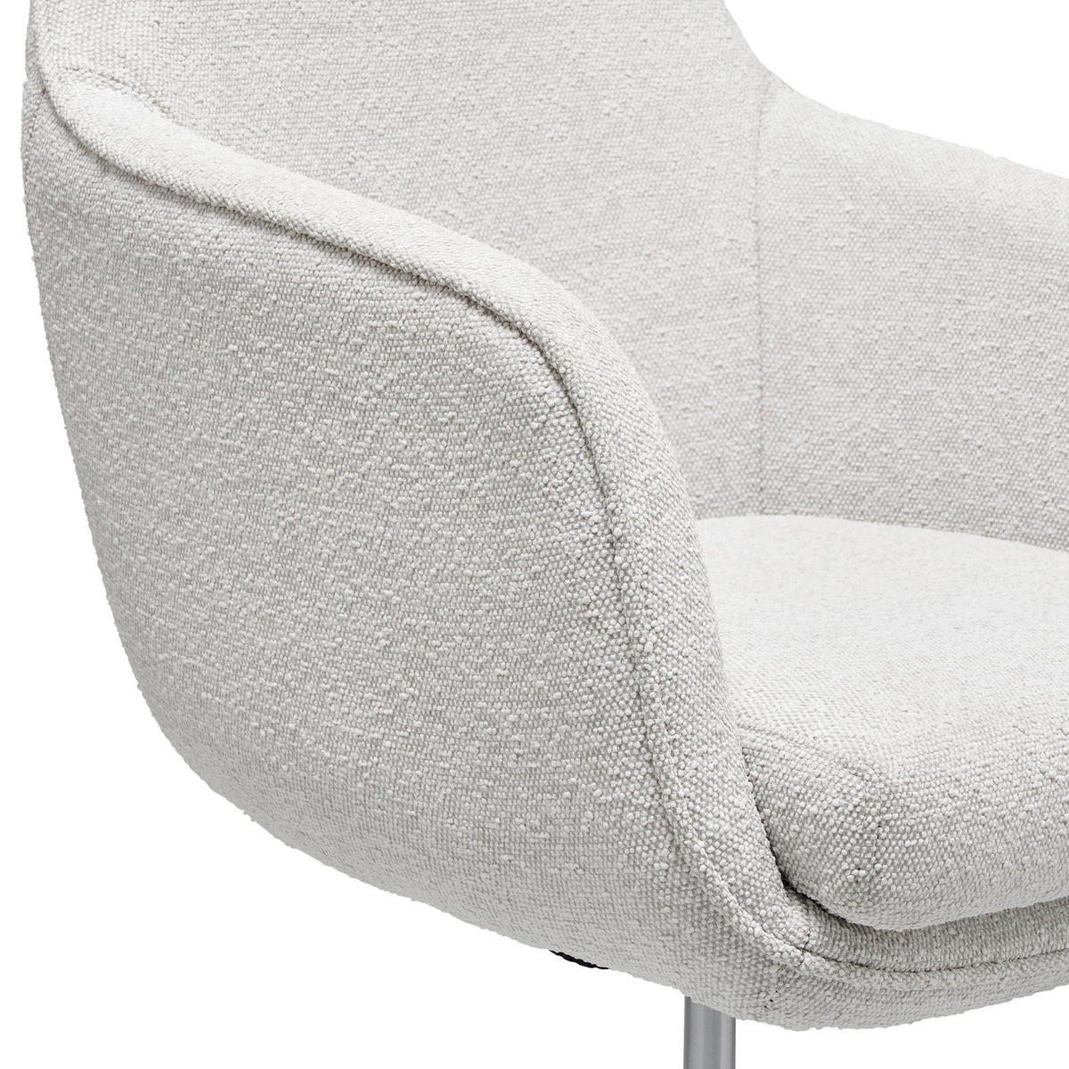 DREHSTUHL Bouclé Beige  - Beige/Schwarz, LIFESTYLE, Kunststoff/Textil (63/93-98/71cm) - Livetastic
