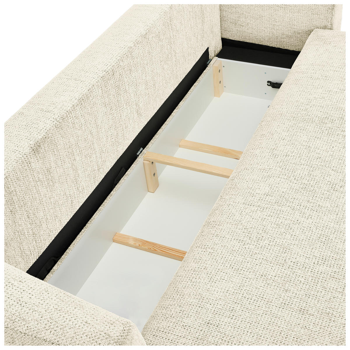 SCHLAFSOFA  mit Stoffauswahl, Liegefunktion, Schlafen auf Sitzhöhe, Rücken echt Chenille Greige  - Greige/Schwarz, KONVENTIONELL, Kunststoff/Textil (238/74/107cm) - Carryhome