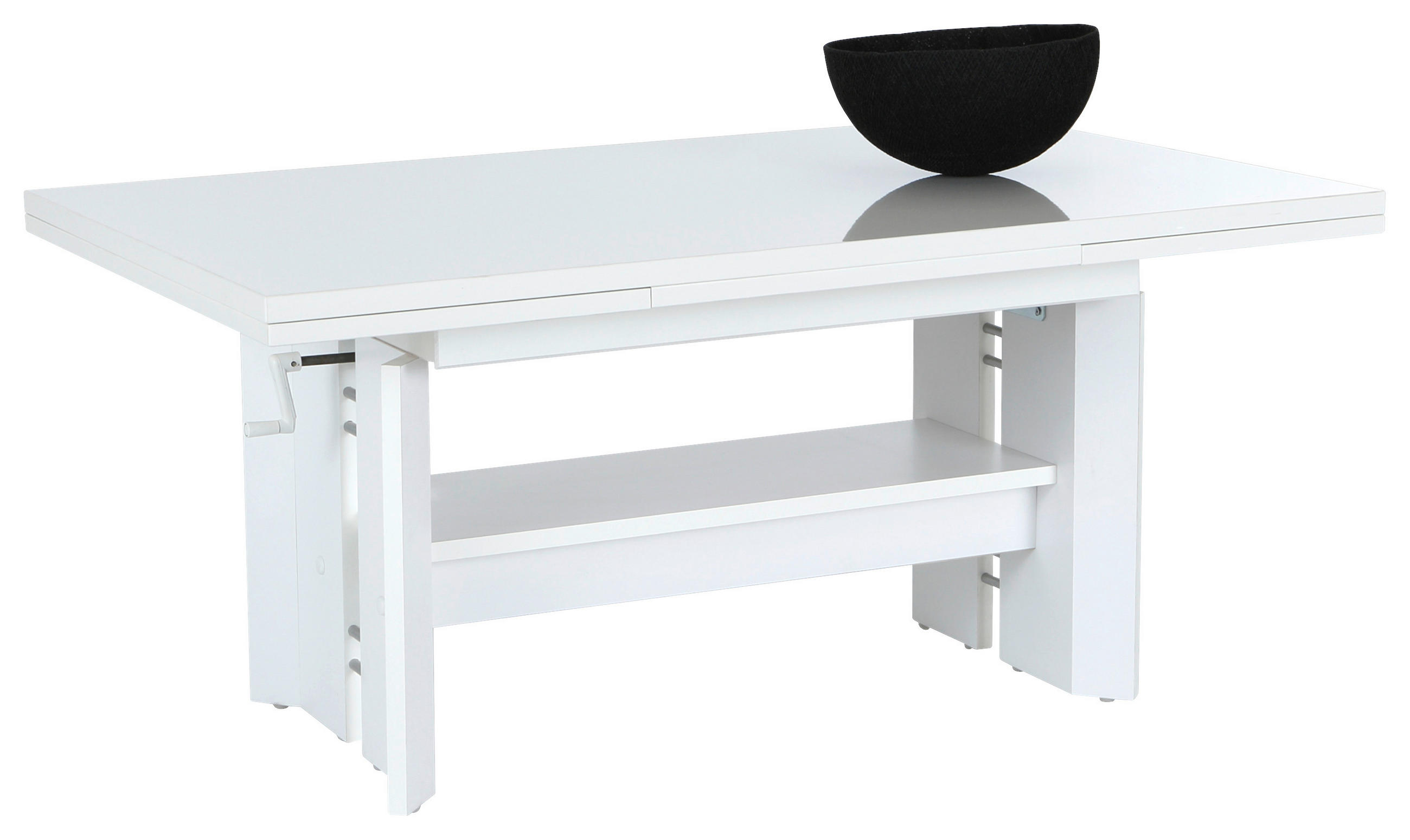 COUCHTISCH 110-180/68/50-60 cm rechteckig Weiß  - Weiß, MODERN, Holzwerkstoff (110-180/68/50-60cm) - MID.YOU