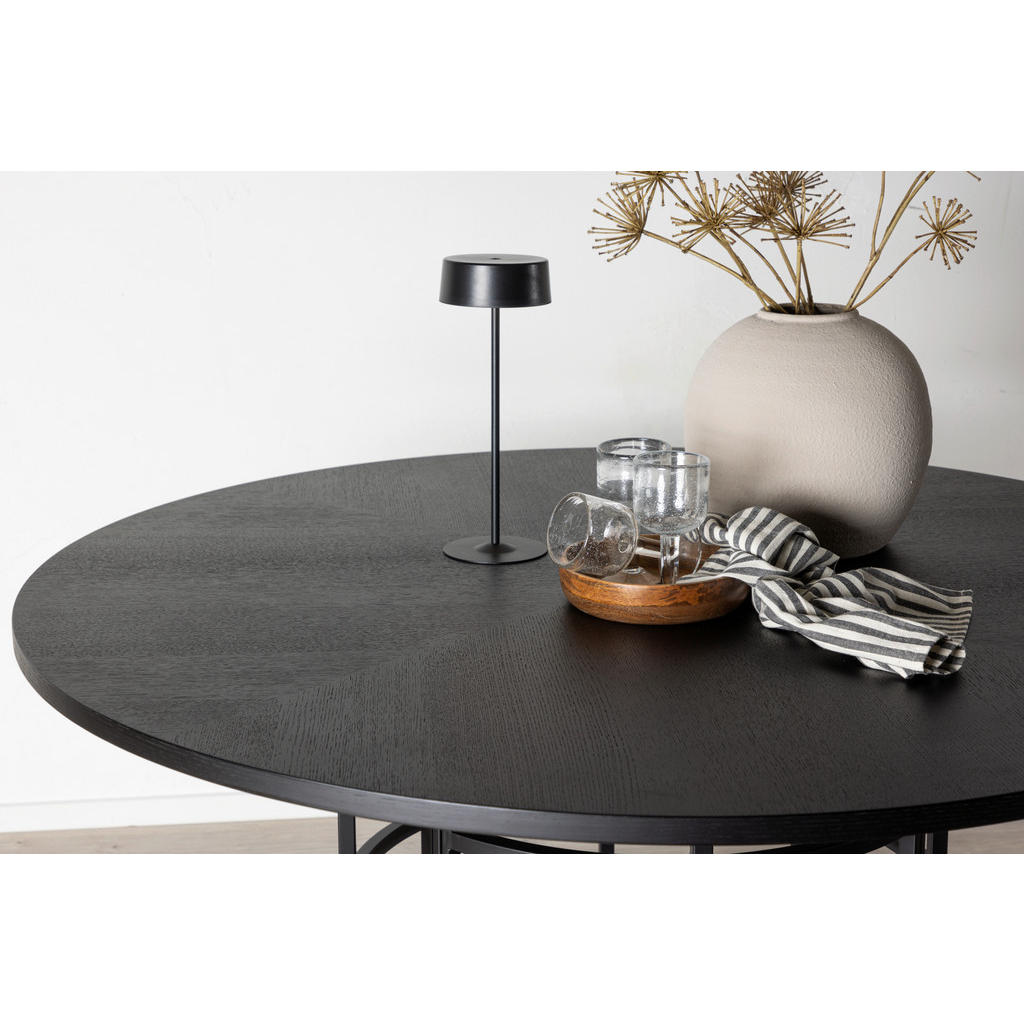 Thumbnail - Livetastic Esstisch, Schwarz, Metall, Holzwerkstoff, furniert, rund, Rundrohr, 140x74x140 cm, Esszimmer, Tische, Esstisc...
