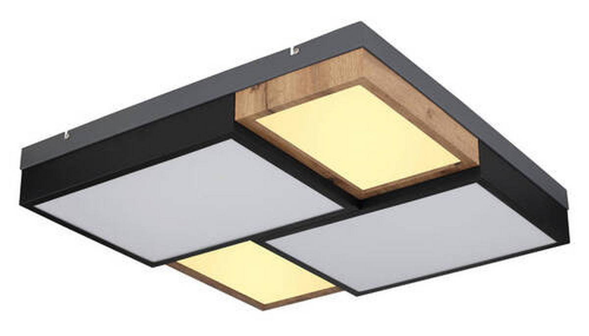 LED-DECKENLEUCHTE 50 W    60/60/9 cm  - Weiss/Opal, Natur, Holzwerkstoff/Kunststoff (60/60/9cm) - Globo
