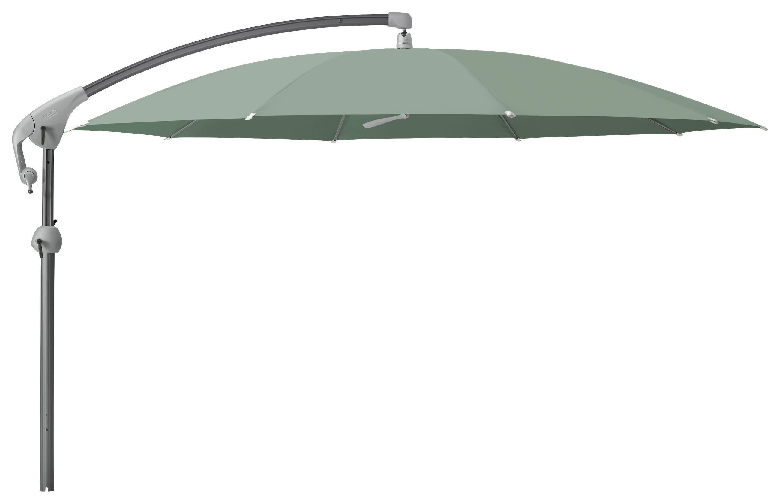 AMPELSCHIRM 350 cm Olivgrün  - Anthrazit/Olivgrün, Design, Textil/Metall (350/350cm) - Glatz