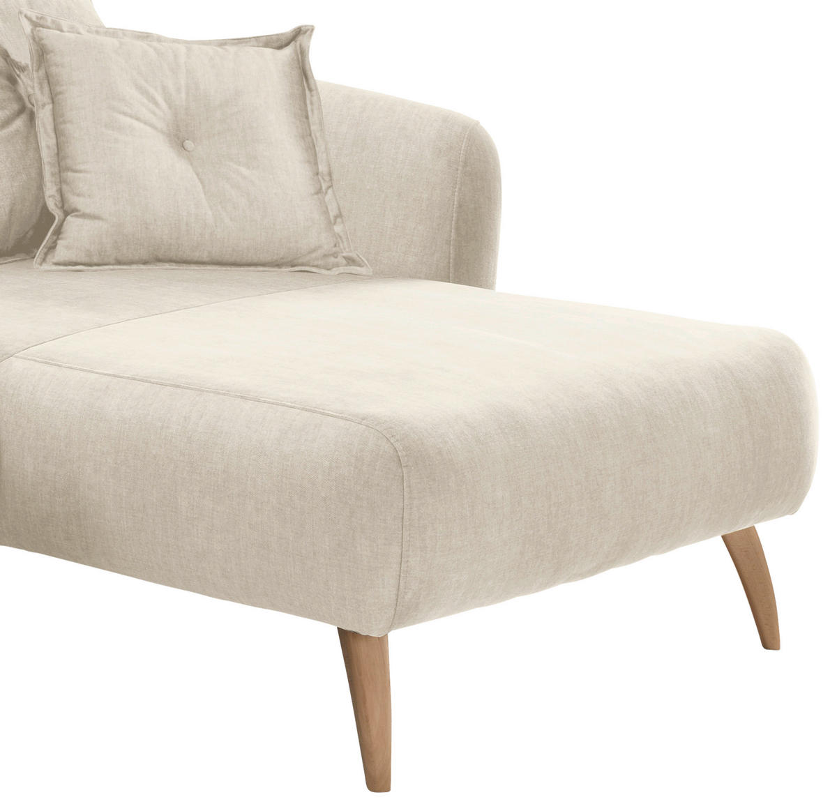 ECKSOFA in Velours Beige  277/162 cm  - Beige/Buchefarben, MODERN, Holz/Textil (277/162cm) - Livetastic