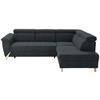 ECKSOFA in Struktur Anthrazit  - Anthrazit/Naturfarben, Konventionell, Holz/Textil (265/200cm) - Stylife