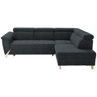 ECKSOFA Struktur Anthrazit  - Anthrazit/Naturfarben, Konventionell, Holz/Textil (265/200cm) - Stylife
